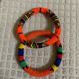 Orange Beaded Bracelets
